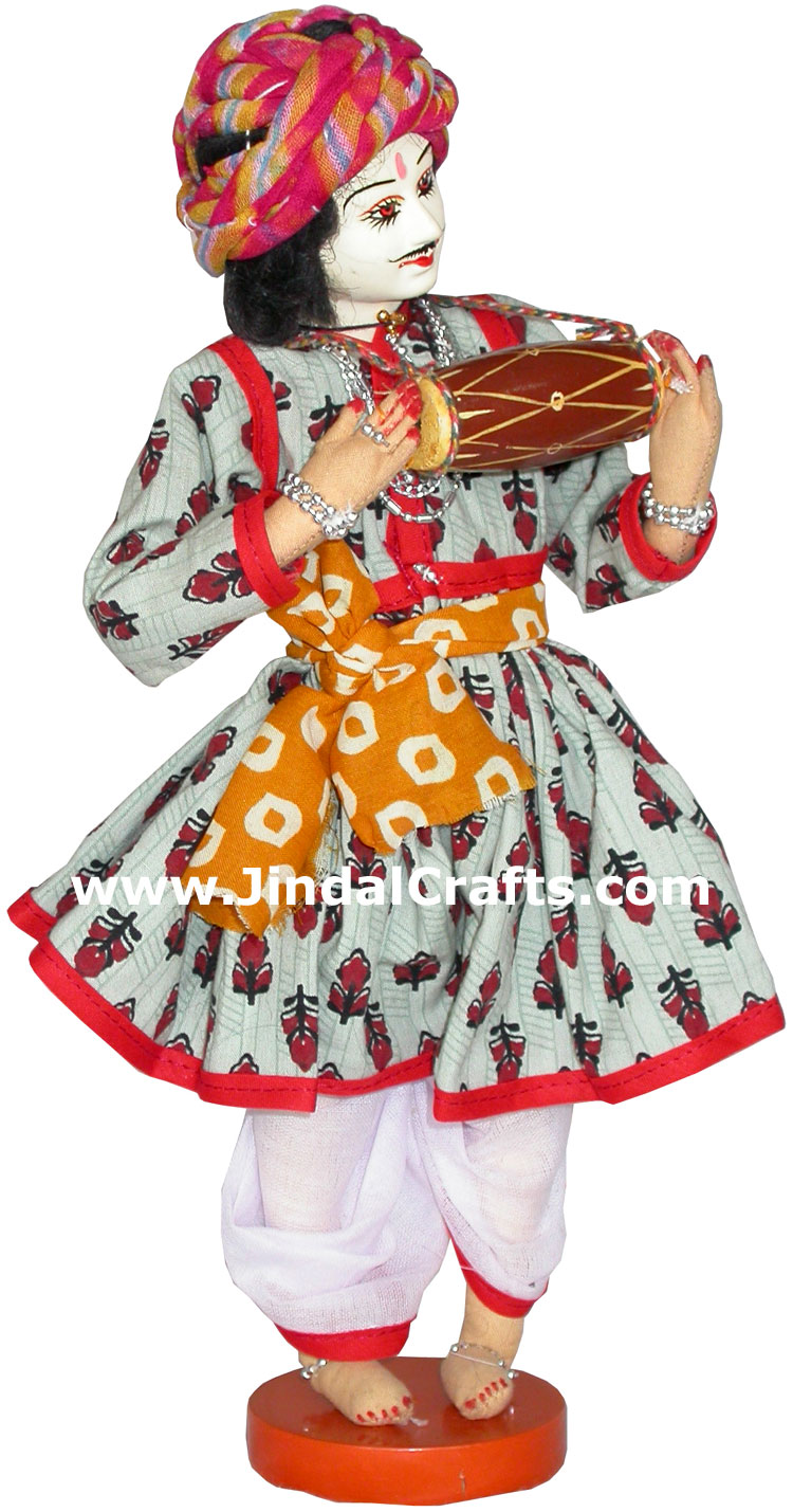 Handmade Traditional Indian Collectible Costume Doll Home Decor Artifact Figures
