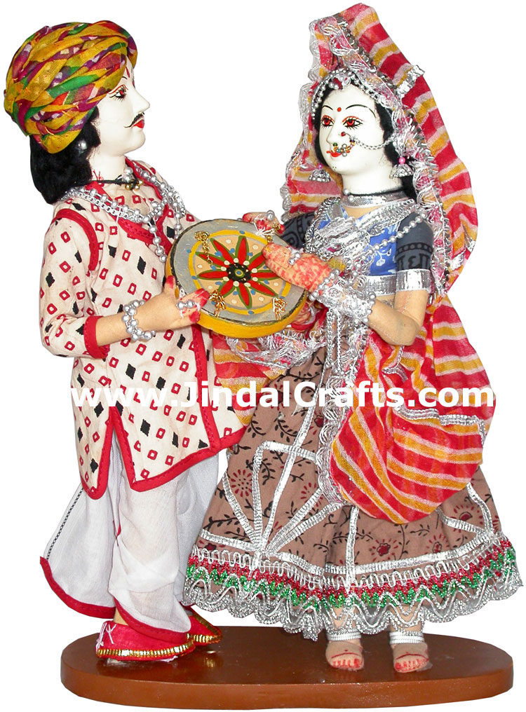 Handmade Traditional Indian Collectible Costume Doll Home Decor Artifact Figures