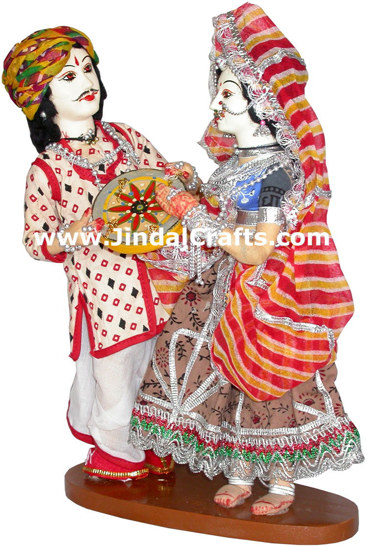 Handmade Traditional Indian Collectible Costume Doll Home Decor Artifact Figures