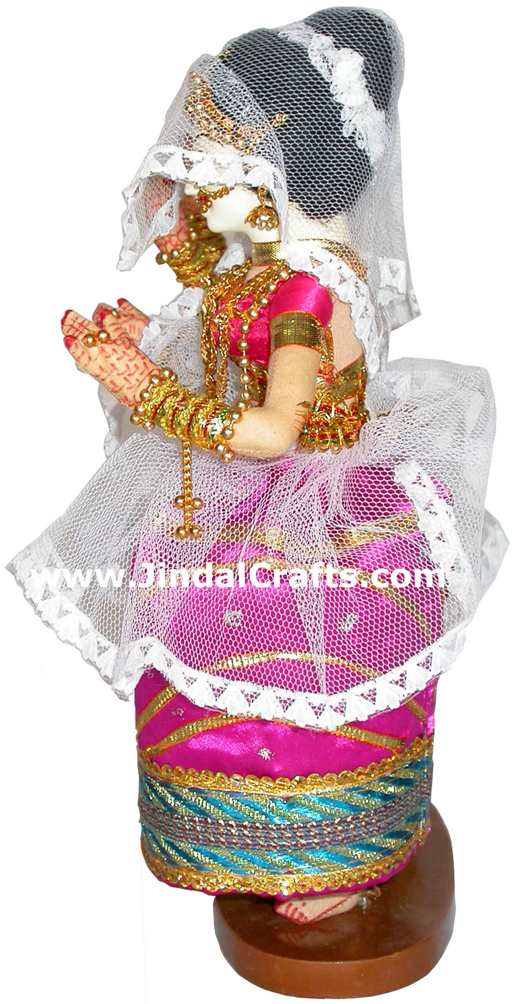 Handmade Traditional Indian Collectible Costume Doll Home Decor Artifact Figures