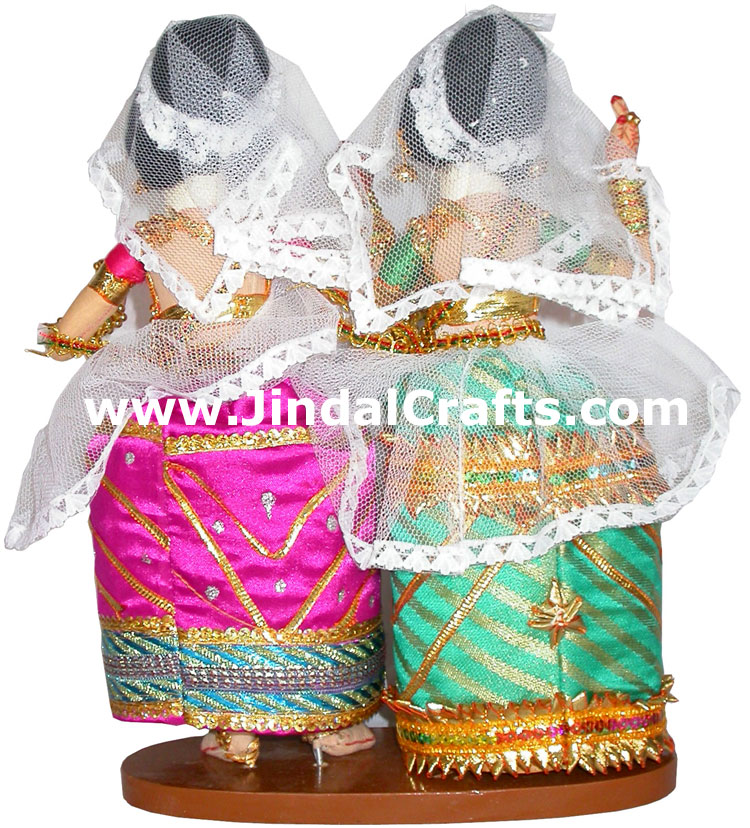 Handmade Traditional Indian Collectible Costume Doll Home Decor Artifact Figures