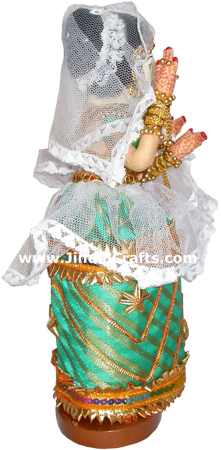 Handmade Traditional Indian Collectible Costume Doll Home Decor Artifact Figures