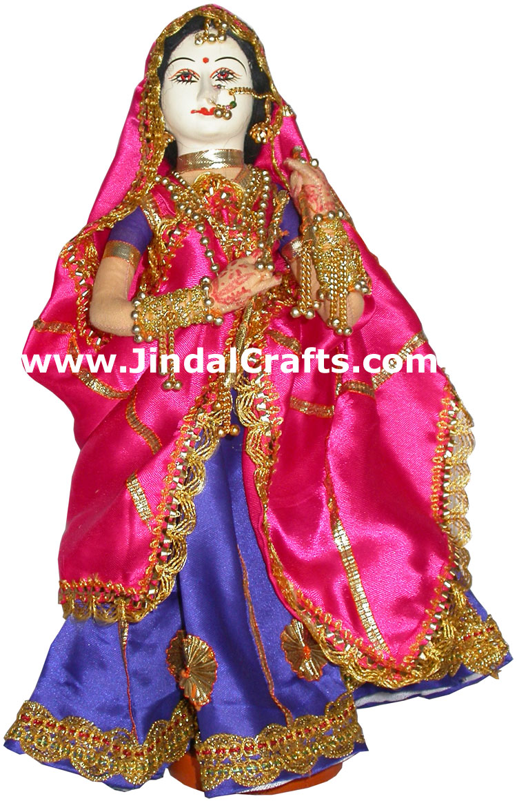 Handmade Traditional Indian Collectible Costume Doll Home Decor Artifact Figures