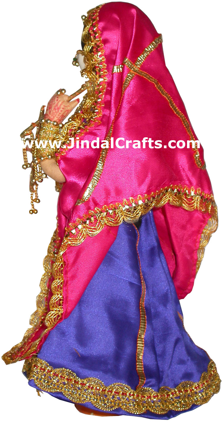 Handmade Traditional Indian Collectible Costume Doll Home Decor Artifact Figures