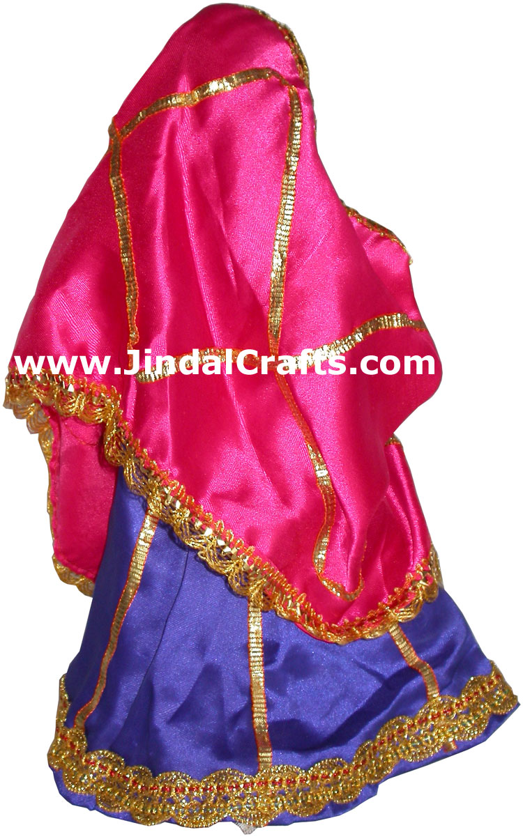 Handmade Traditional Indian Collectible Costume Doll Home Decor Artifact Figures