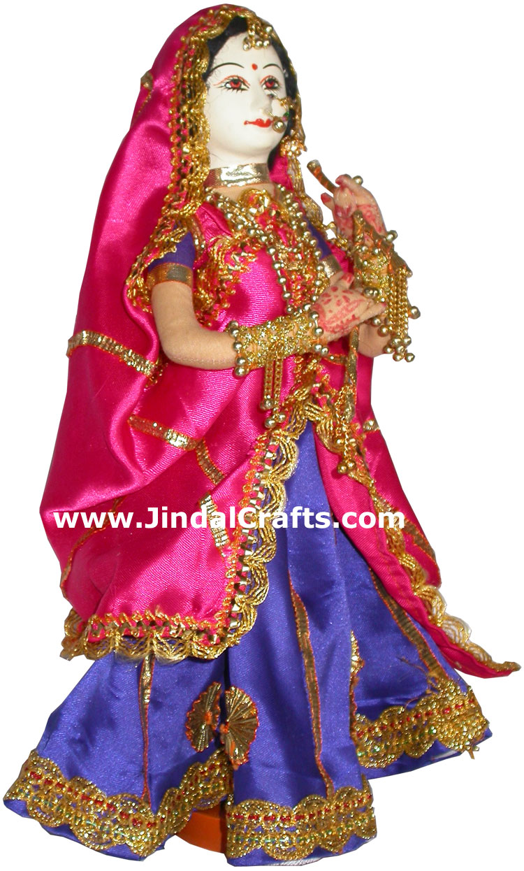 Handmade Traditional Indian Collectible Costume Doll Home Decor Artifact Figures