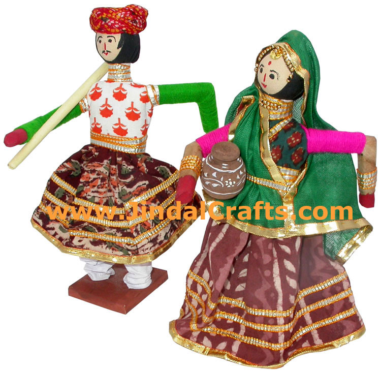 Handmade Traditional Dolls India Art - Village Couple