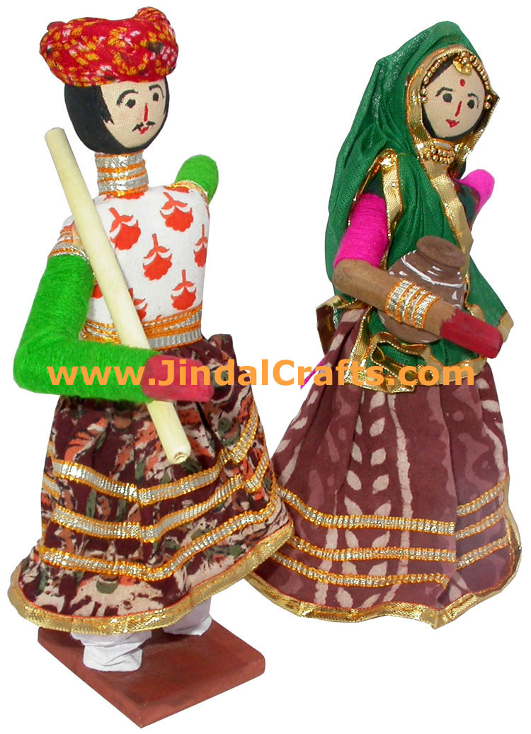 Handmade Traditional Dolls India Art - Village Couple