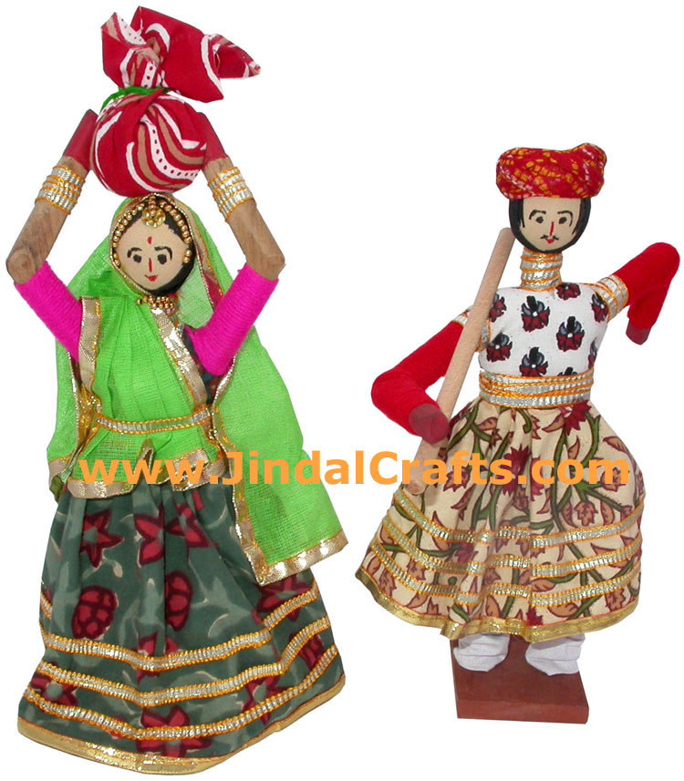 Handmade Traditional Dolls India Art - Village Couple