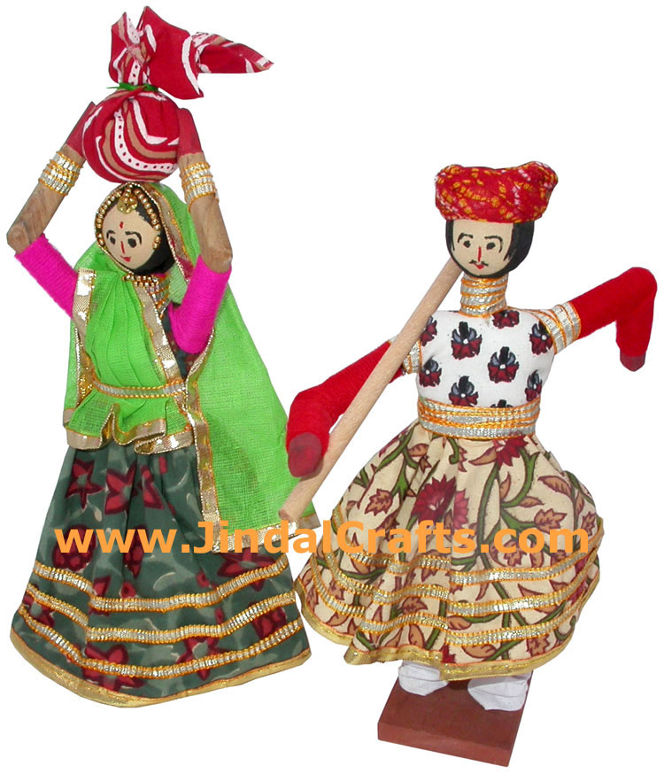 Handmade Traditional Dolls India Art - Village Couple