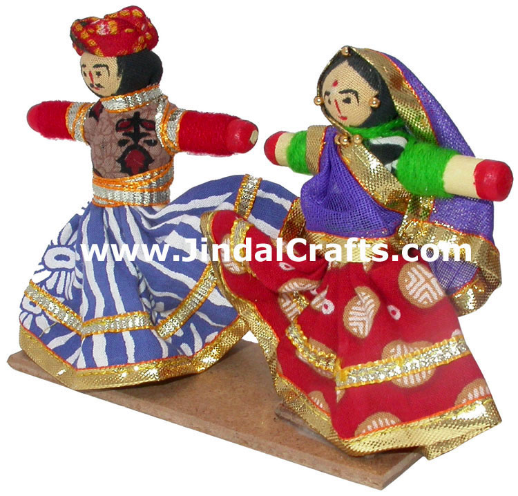 Handmade Traditional Village Couple Dolls Indian Art