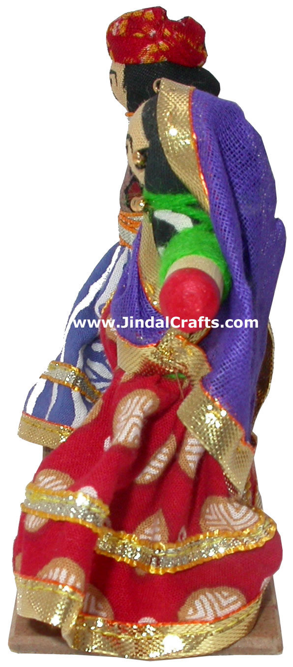 Handmade Traditional Village Couple Dolls Indian Art