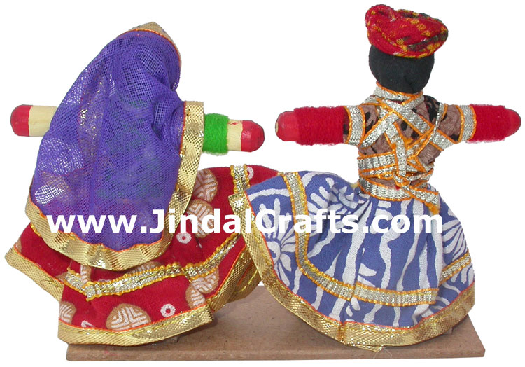 Handmade Traditional Village Couple Dolls Indian Art