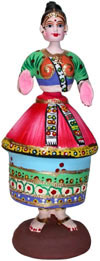 Papier Mache made Traditional Dancing Doll - Handmade Art
