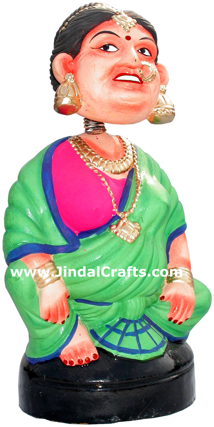 Dancing Doll Clay Made Colourful Traditional India Arts
