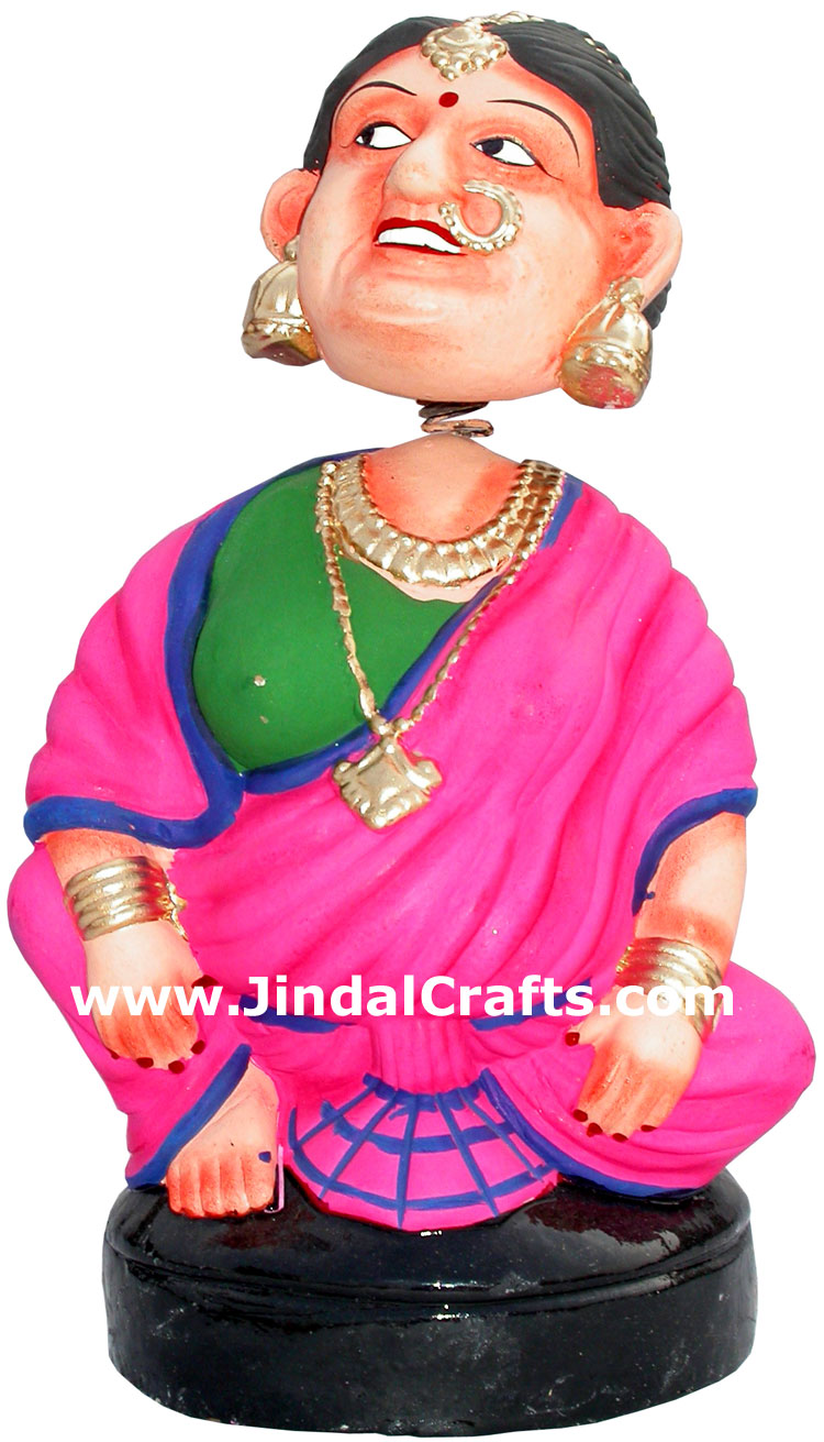 Dancing Doll Clay Made Colourful Traditional India Arts