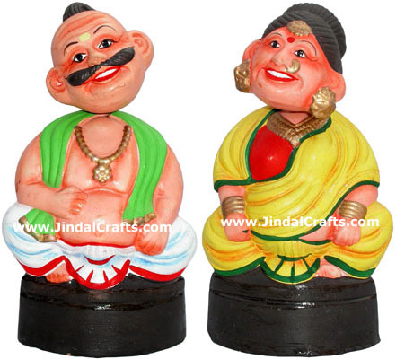 Dancing Doll Clay Made Colourful Traditional India Arts
