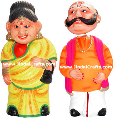Dancing Doll Clay Made Colourful Traditional India Arts