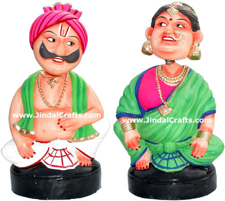 Dancing Doll Clay Made Colourful Traditional India Arts