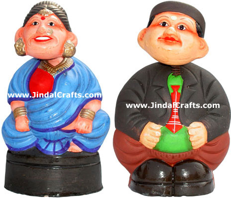 Dancing Doll Clay Made Colourful Traditional India Arts