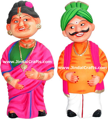 Dancing Doll Clay Made Colourful Traditional India Arts