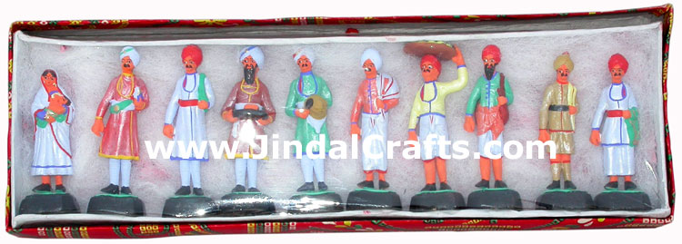 Servants of India Dolls Handmade Unique Rare Figures India Handicraft Home Decor