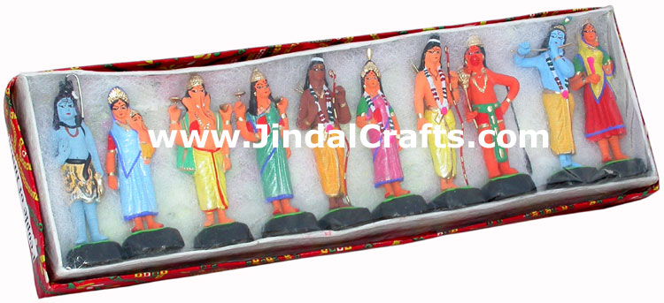 Gods of India Dolls Handmade Unique Rare Figures India Handicraft Home Decor Art