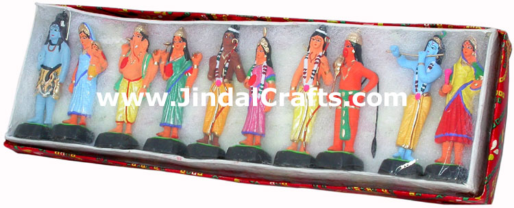Gods of India Dolls Handmade Unique Rare Figures India Handicraft Home Decor Art