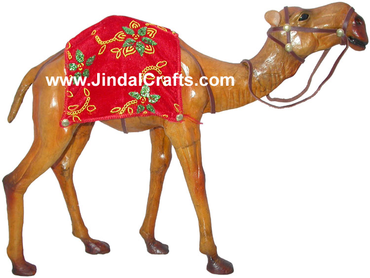 Camel - Handmade Stuffed Leather Animals Toys India Art