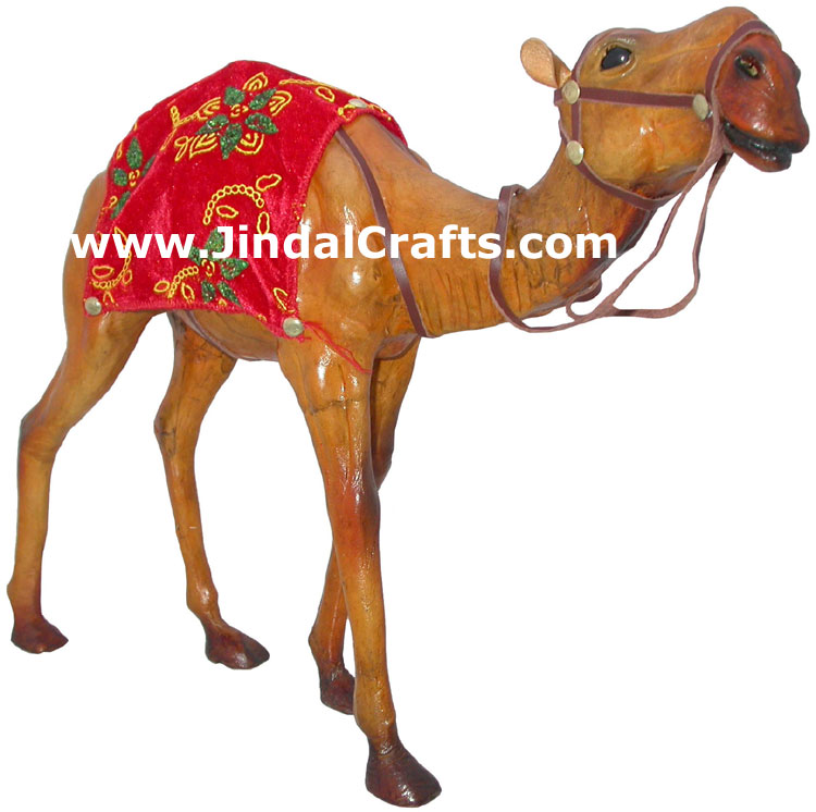 Camel - Handmade Stuffed Leather Animals Toys India Art