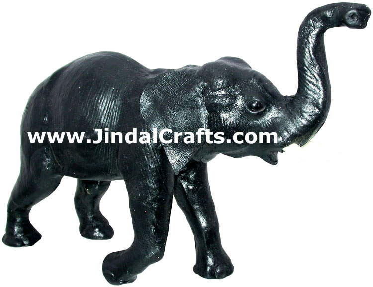 Elephant - Handmade Stuffed Leather Animals Toys India