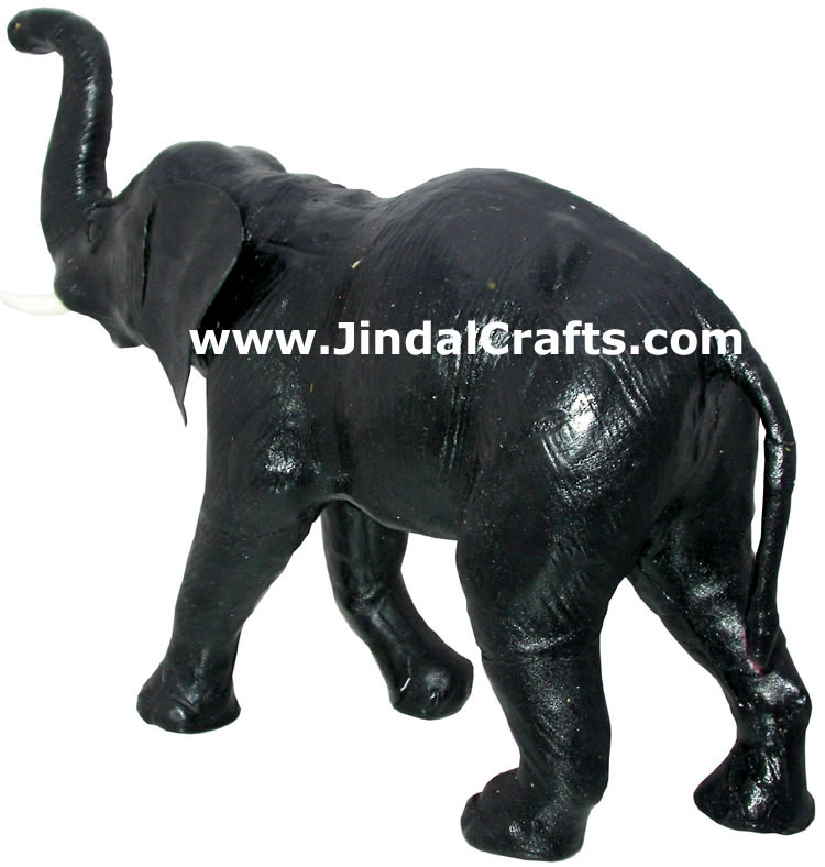Elephant - Handmade Stuffed Leather Animals Toys India
