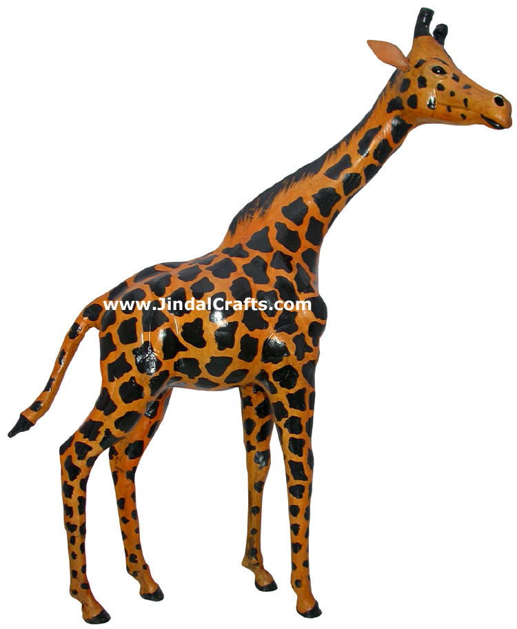 Giraffe Handmade Stuffed Leather Animals Toys India Art