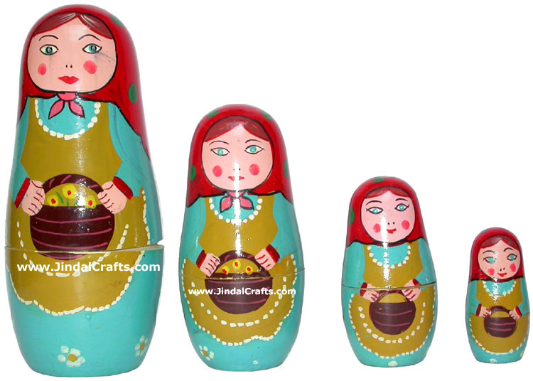 Nested Dolls - Handmade Wooden India Dolls Art