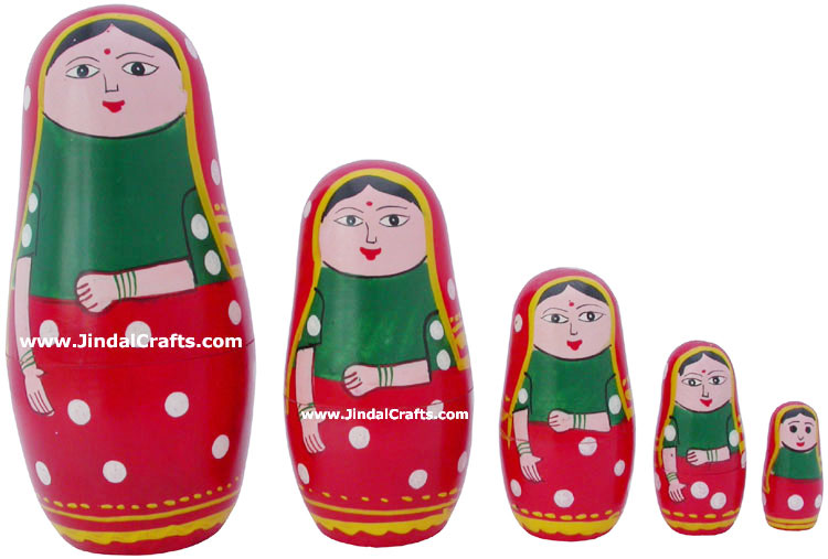 Nested Dolls - Handmade Wooden India Dolls Art