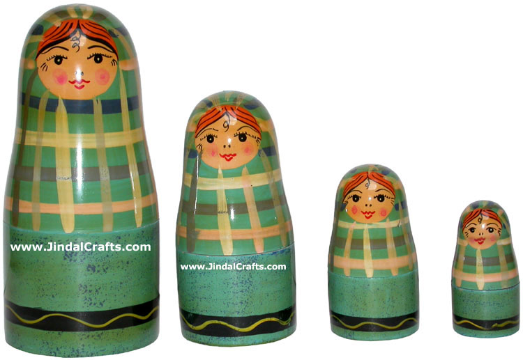 Nested Dolls - Handmade Wooden India Dolls Art