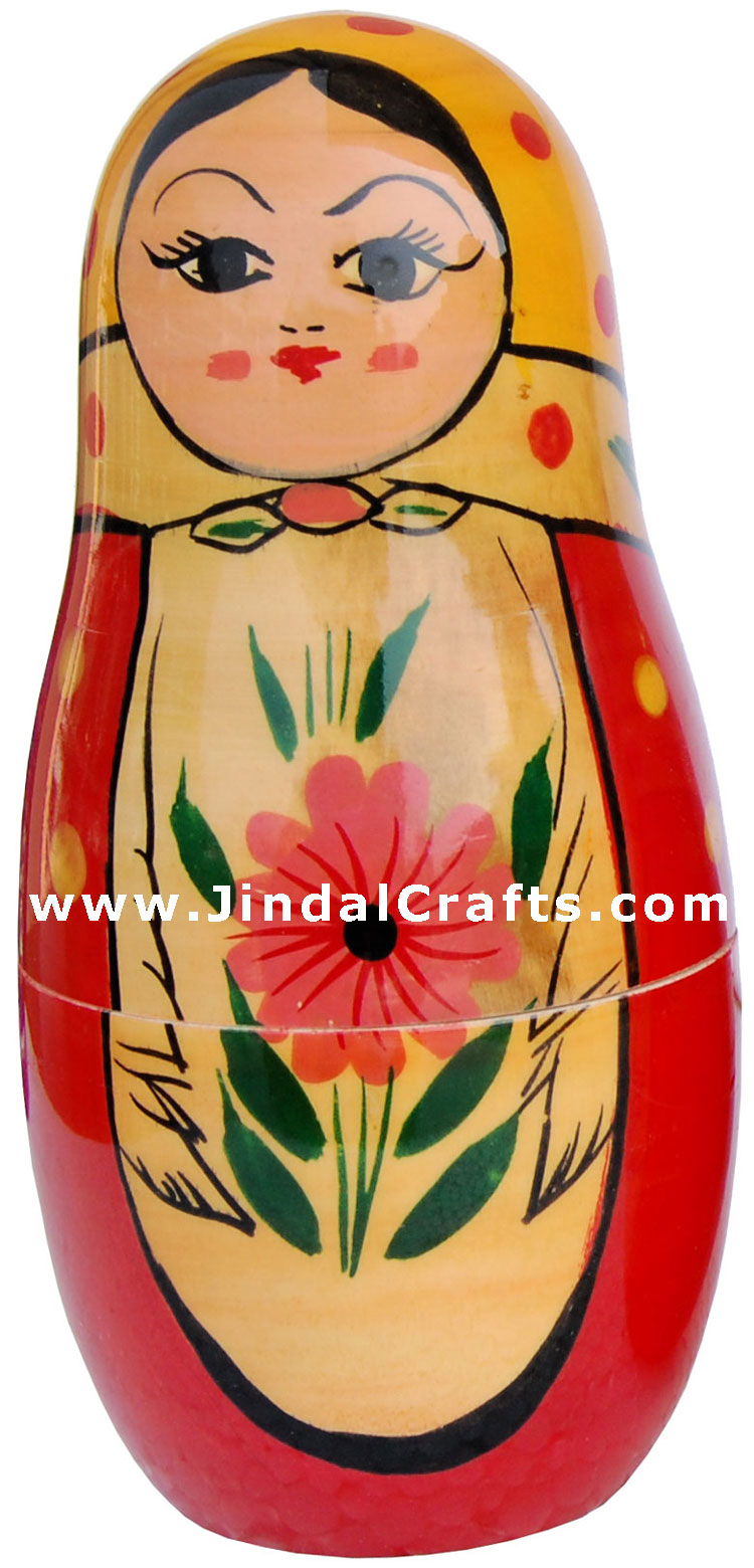 Russian Dolls - Handmade Wooden India Stacking Dolls