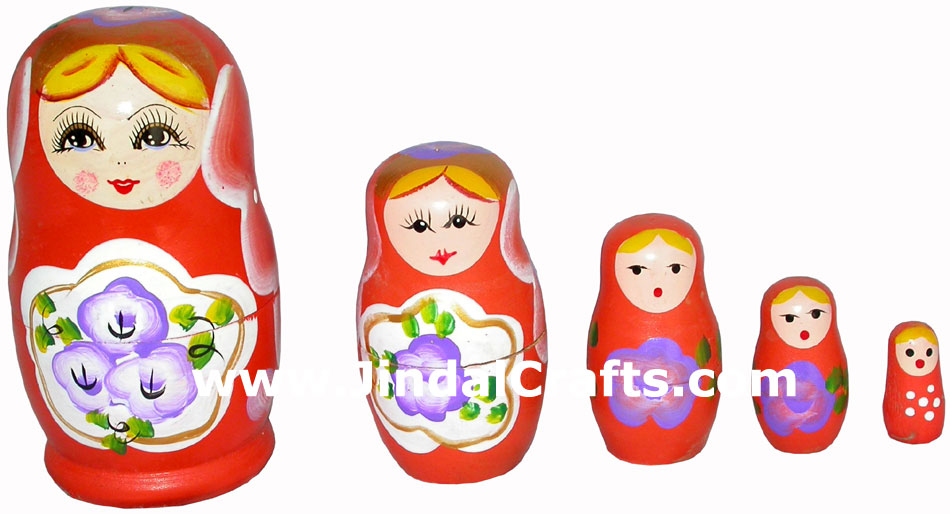 Nested Dolls Set Indian Art Craft Handicraft Traditional Figure Nesting Wooden