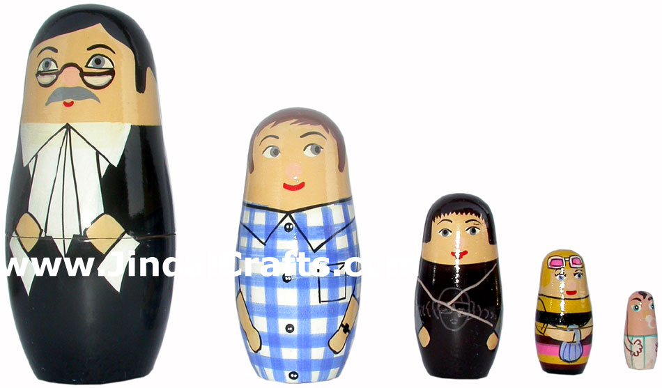 Nested Dolls Set Indian Art Craft Handicraft Traditional Figure