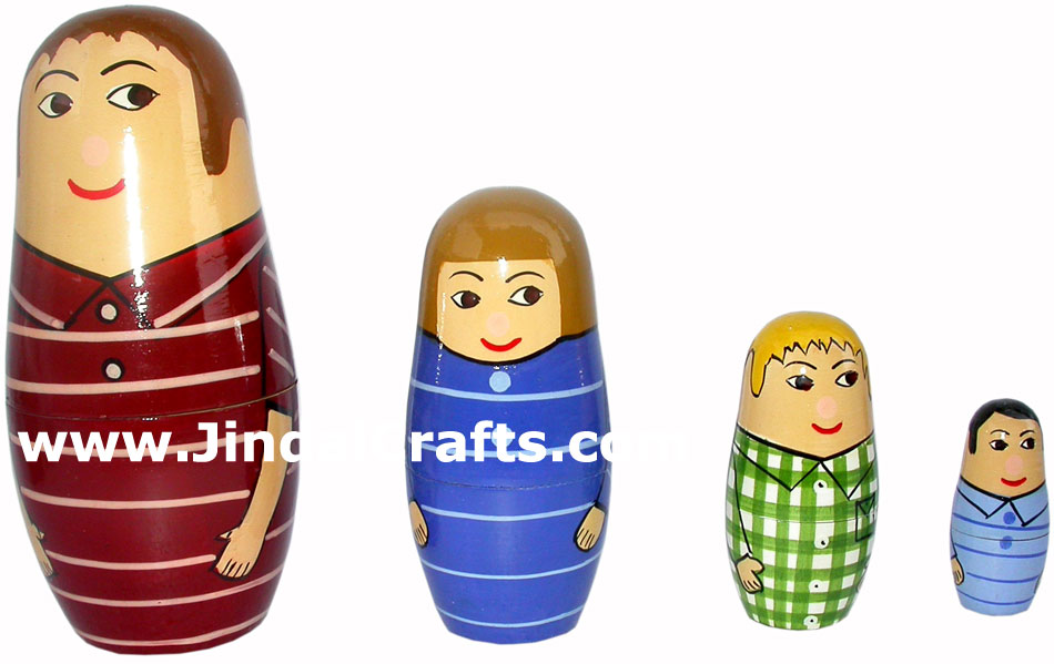 Matryoshka Babushka Russian Nesting Dolls Stacking Wood Hand Painted Handicrafts
