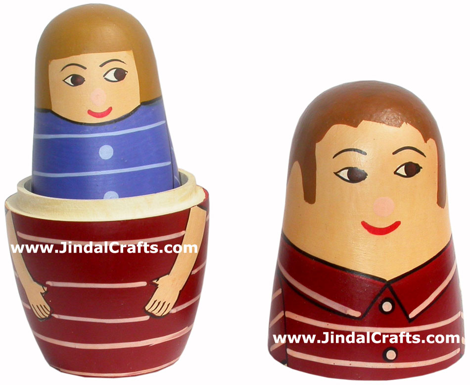 Matryoshka Babushka Russian Nesting Dolls Stacking Wood Hand Painted Handicrafts