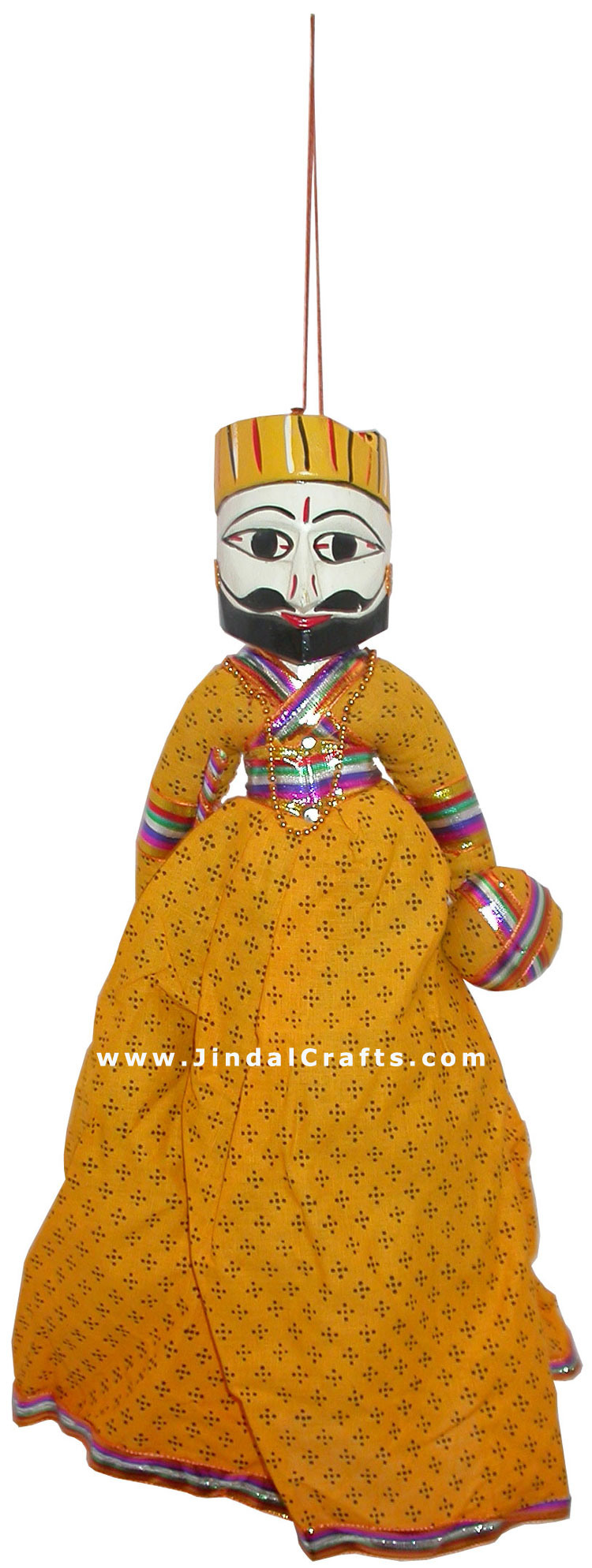 Handmade Wooden Puppet Pair of King and Queen India Folk Art Royal Dancing Dolls