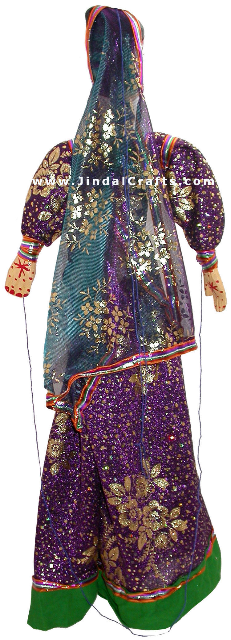 Wooden Puppet of Dancer Anarkali Indian Marionnette Art