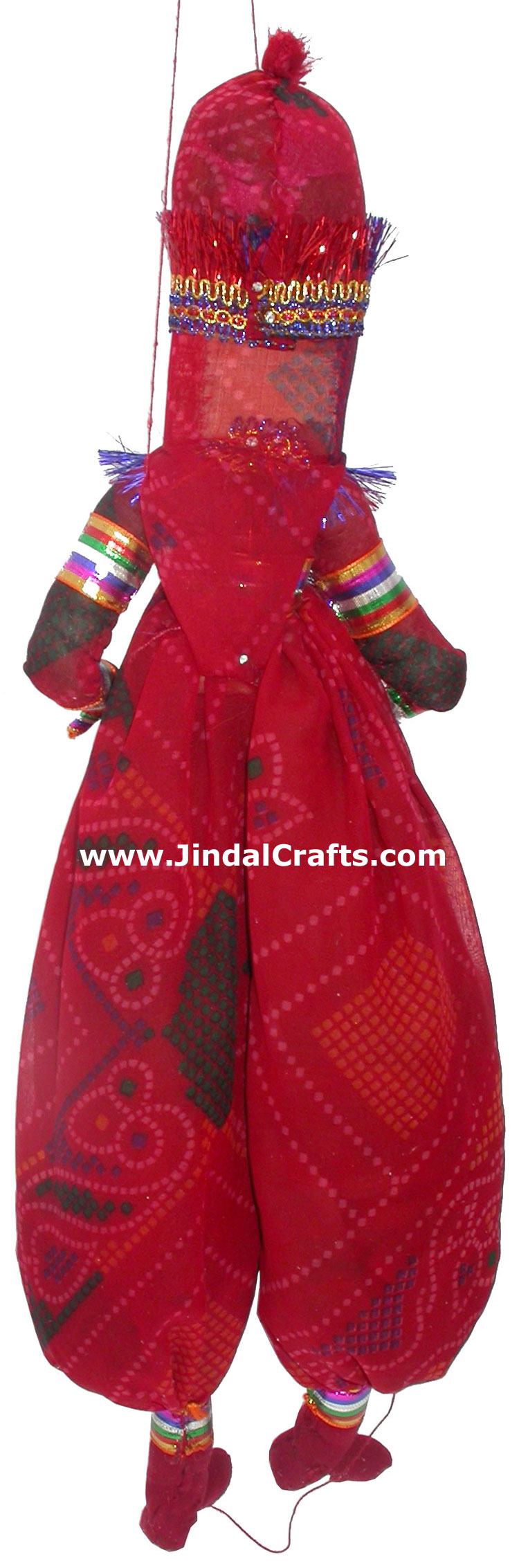 Decorative Wooden String Puppet Pair India Handmade Folk Crafts Traditional Arts