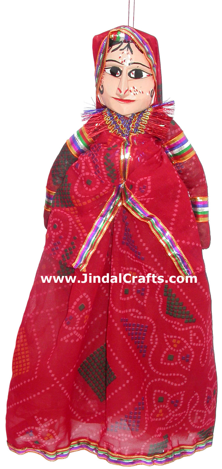 Decorative Wooden String Puppet Pair India Handmade Folk Crafts Traditional Arts