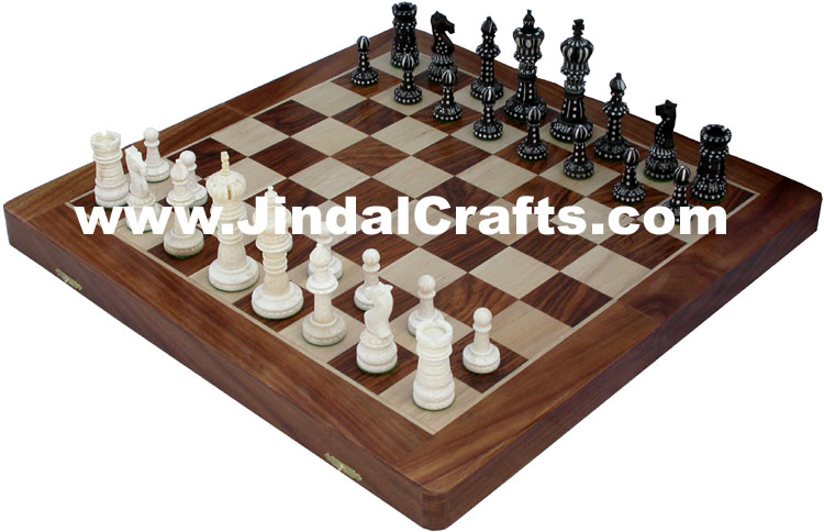 Handcrafted Wooden Indian Chess Figures India Handicrafts Arts Crafts