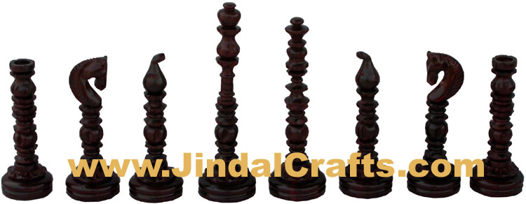 Handcrafted Wooden Indian Chess Figures India Handicrafts Arts Craft