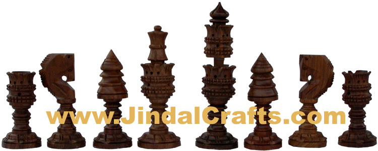 Handcrafted Wooden Indian Chess Figures India Handicrafts Art Crafts