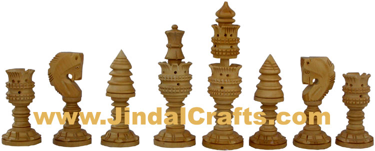 Handcrafted Wooden Indian Chess Figures India Handicrafts Art Crafts