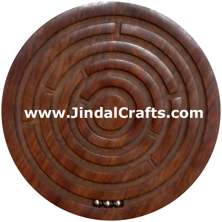 Labyrinth Handmade Wooden Traditional Labyrint Game Toy India Handicraft Leisure